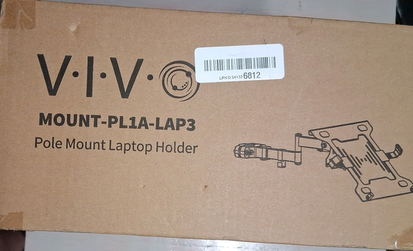 Steel  VIVO PL1A-LAP3 Universal Full Motion Pole Mount Laptop Holder.