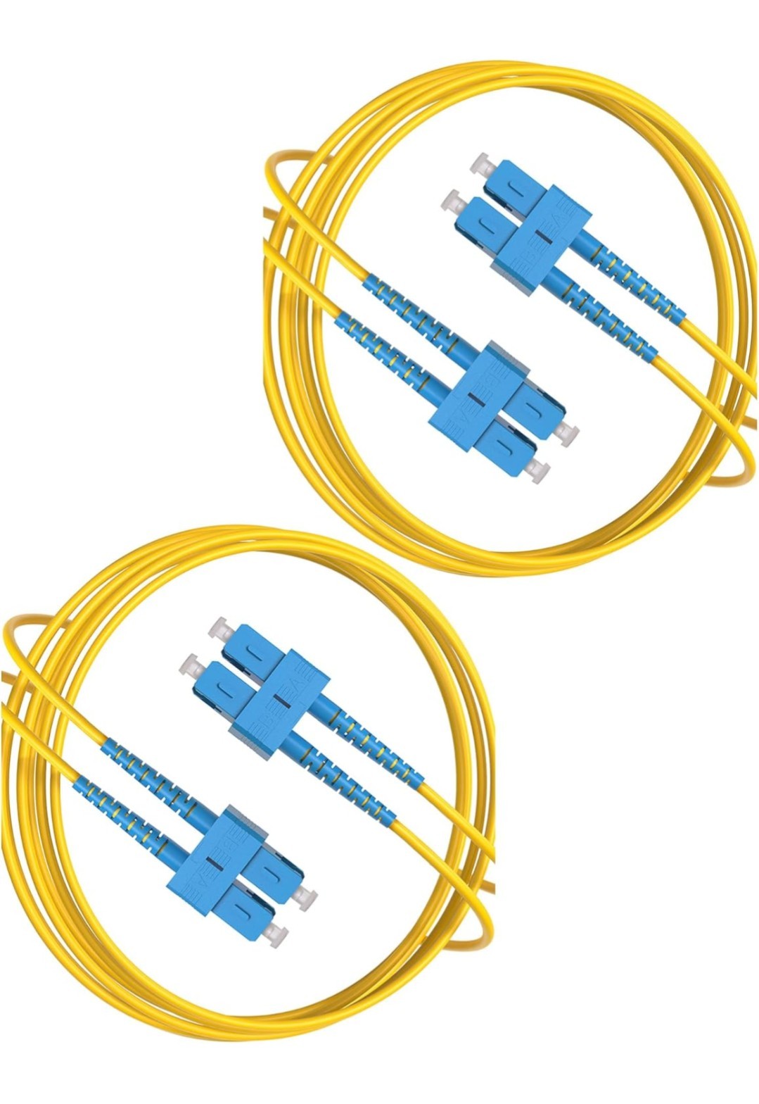 2 Pack OS2 Fiber Patch Cable SC to SC 2m Single Mode Duplex