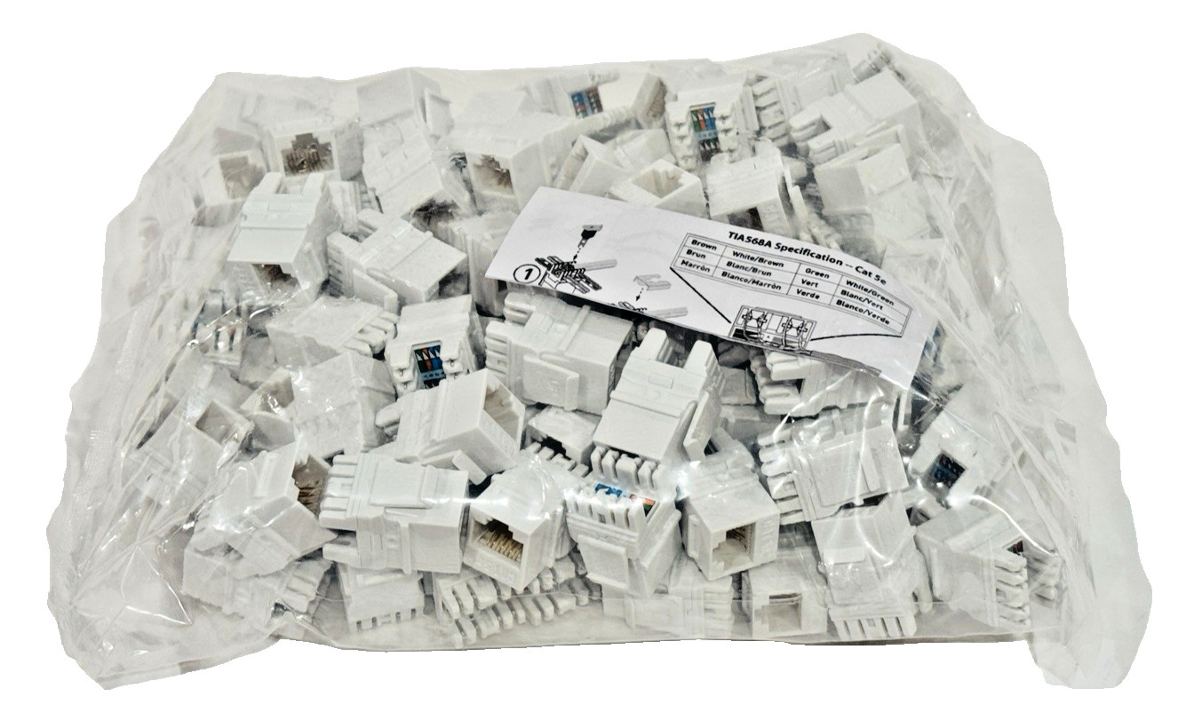 100-Count CAT5E QC Keystone Insert White OnQ / Legrand WP3475WH RJ45