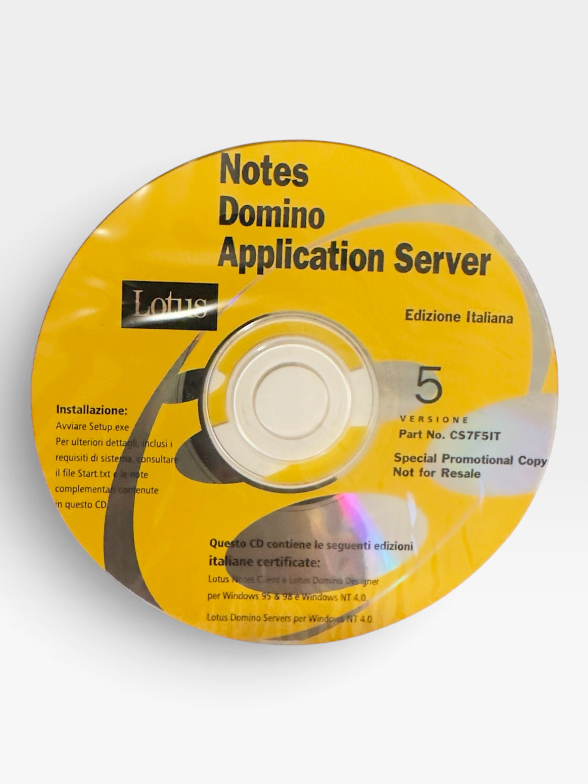 Lotus Notes Domino Application Server V5 Italian CD CS7F5IT