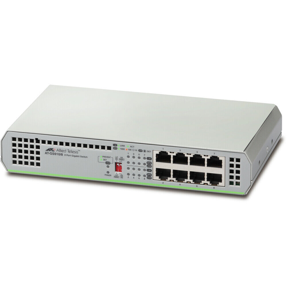 Allied Telesis AT-GS910/8-10 CentreCOM 8-port Unmanaged Gigabit Ethernet Switch