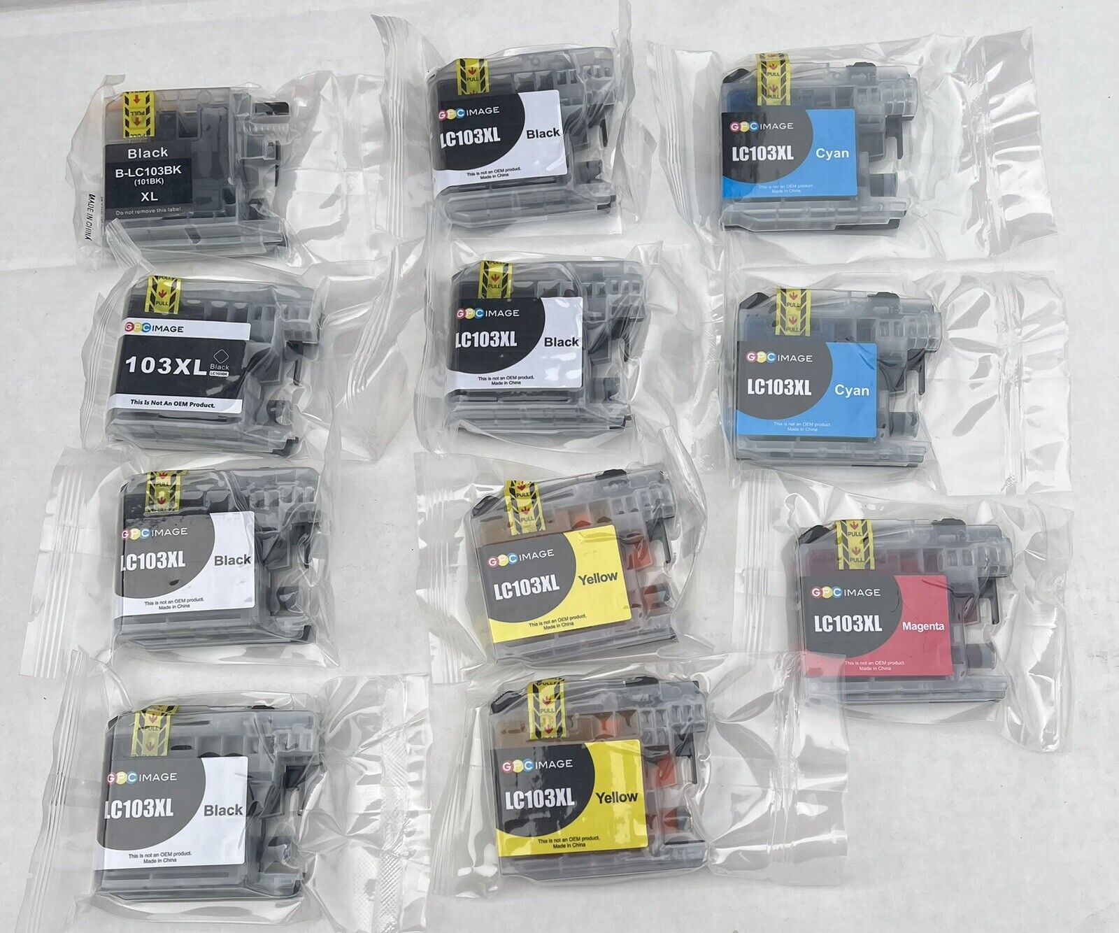 Eleven Lot 6 Black 2 Yellow 2 Blue 1 Magenta Ink Cartridges for Brother LC103XL