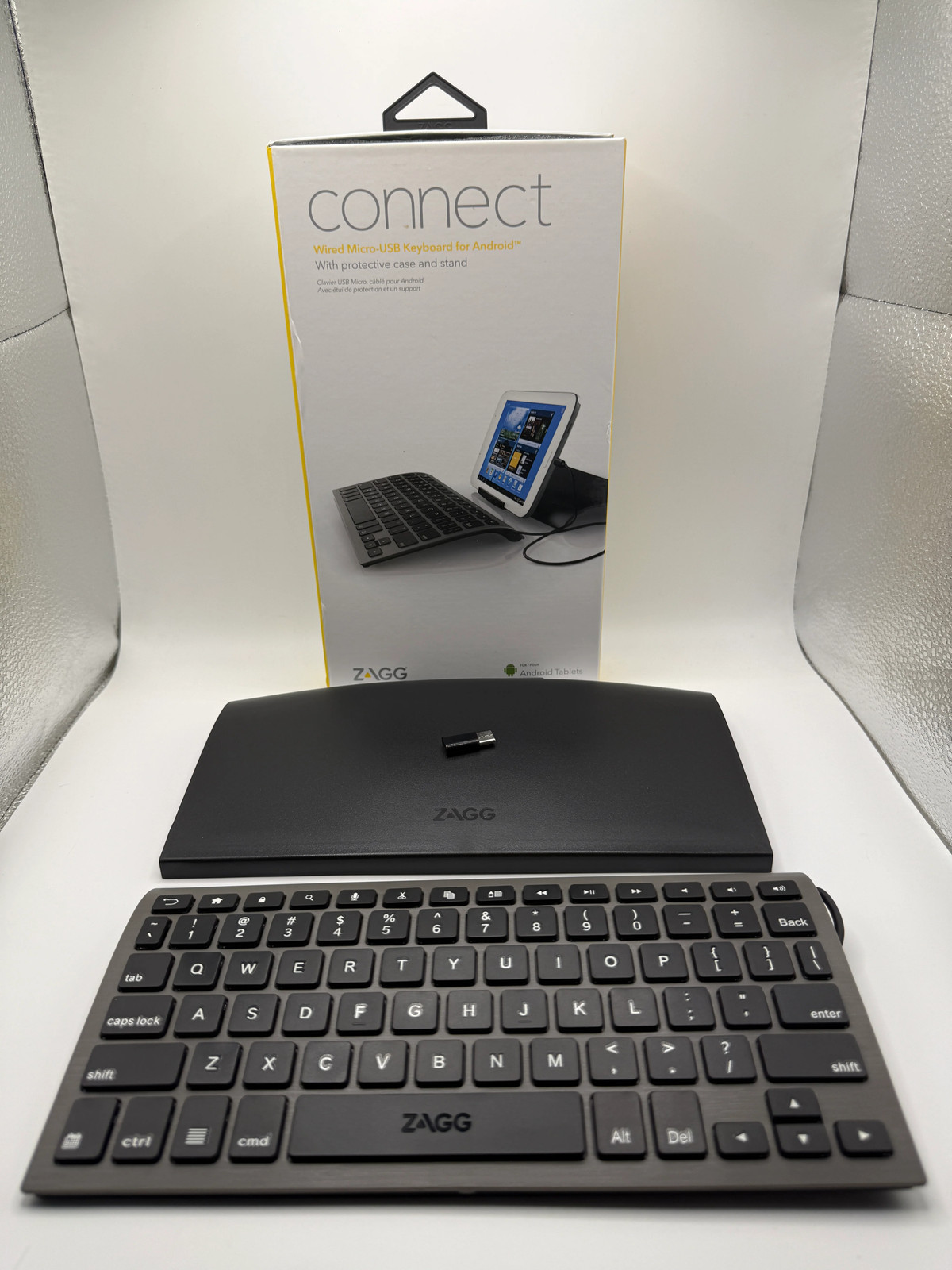 ZAGG Connect Wired Micro-USB/USB-C Keyboard for Android Tablets with Protective