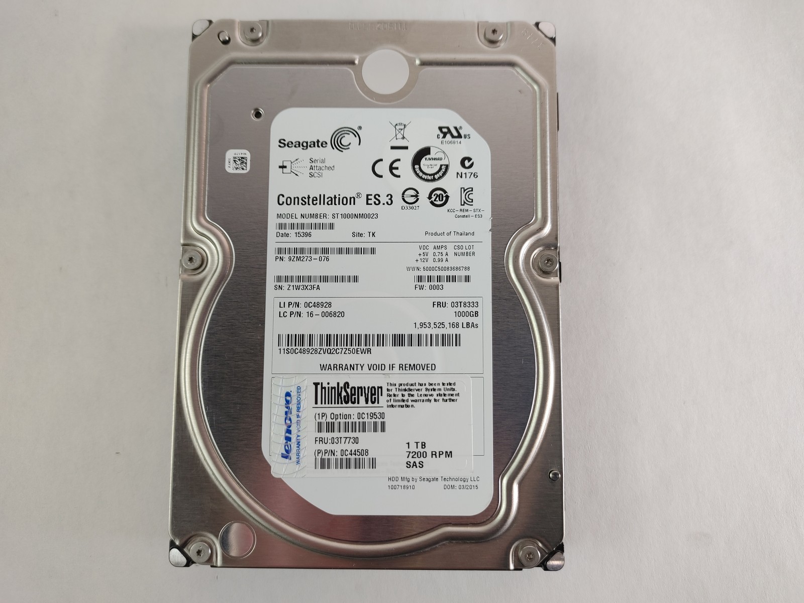 Seagate Lenovo ST1000NM0023 1 TB SAS 2 3.5 in Enterprise Hard Drive