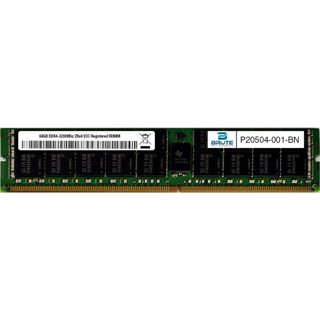 P20504-001 - HPE Compatible 64GB DDR4-3200Mhz 2Rx4 ECC Registered RDIMM