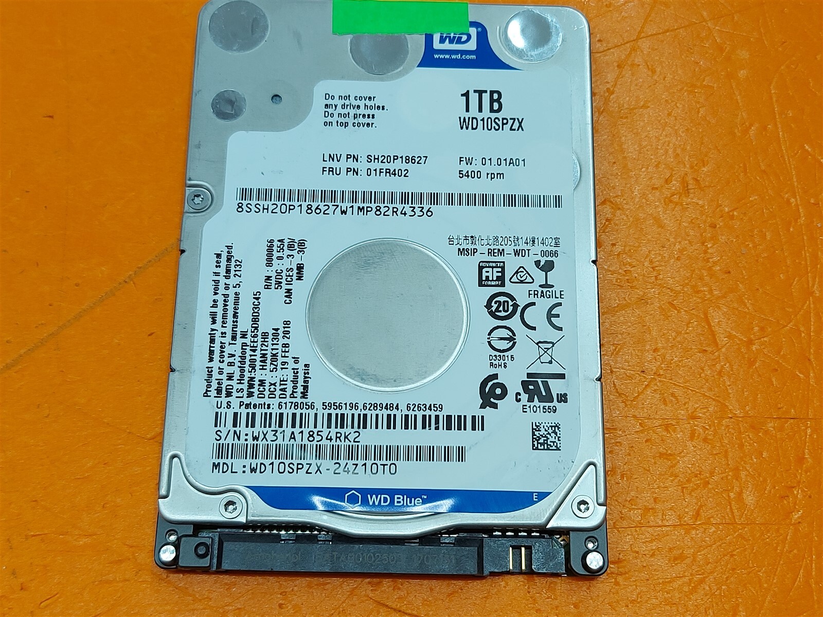 ⭐️⭐️⭐️⭐️⭐️ HDD Hard Drive SATA Laptop 2.5" WD Blue WD10SPZX-24Z10T0 1TB