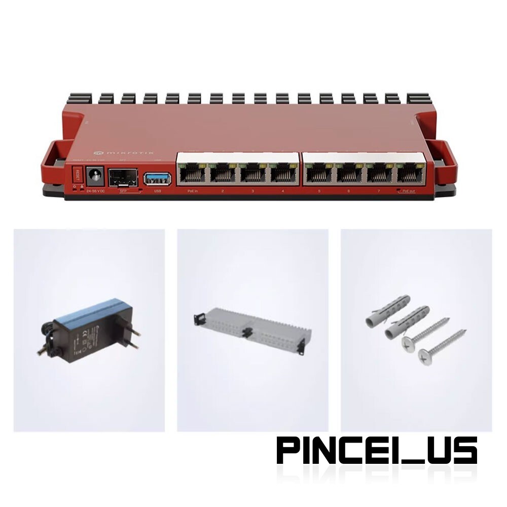 L009UiGS-RM 2.5G Router 512MB+128MB 2-Core Wired Router w/ 8pcs 1Gbps pe66