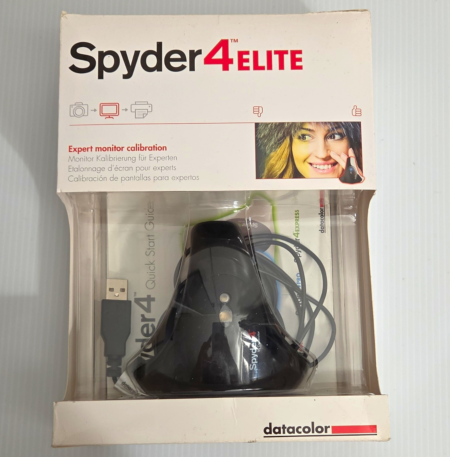 Datacolor Spyder4 Elite Monitor Calibration Kit USB Colorimeter CD Win/Mac