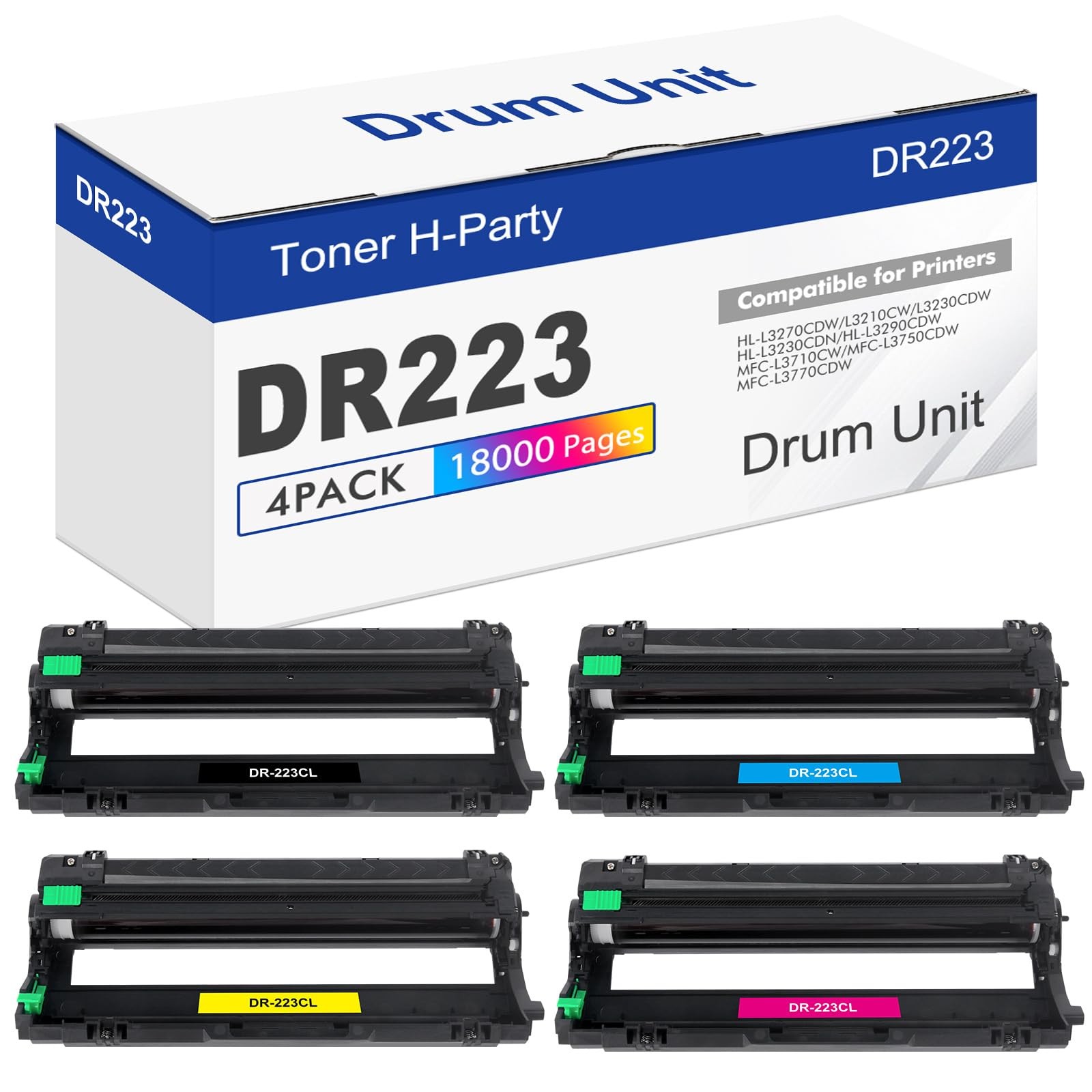 DR223CL Drum Unit Set 4-Pack High Yield Printer DR-223CL DR223 DR-223
