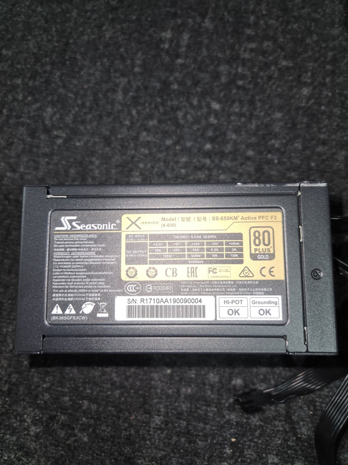 Seasonic X-Series X-650 SS-650KM Active PFC F3 CPU Power Supply