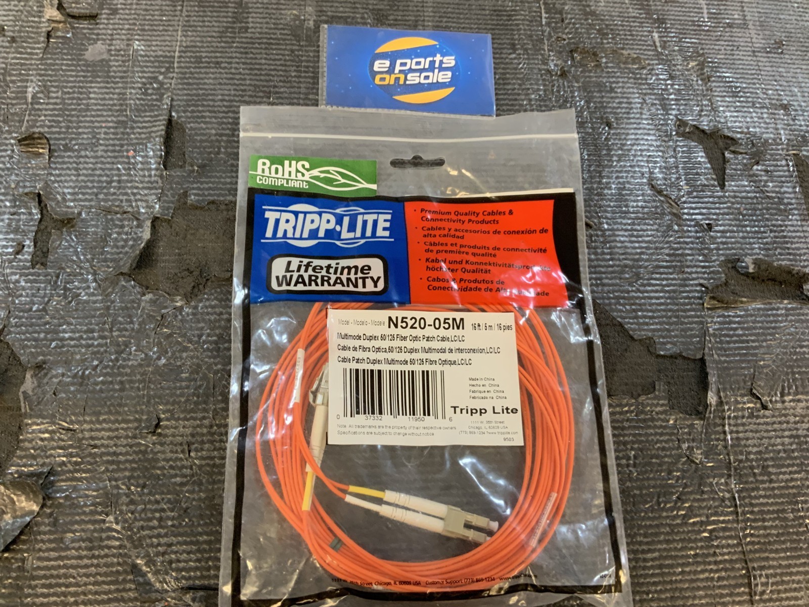 Tripp Lite N520-05M 16ft/5m Multimode Duplex 50/125 Fiber Optic Patch RB I2A
