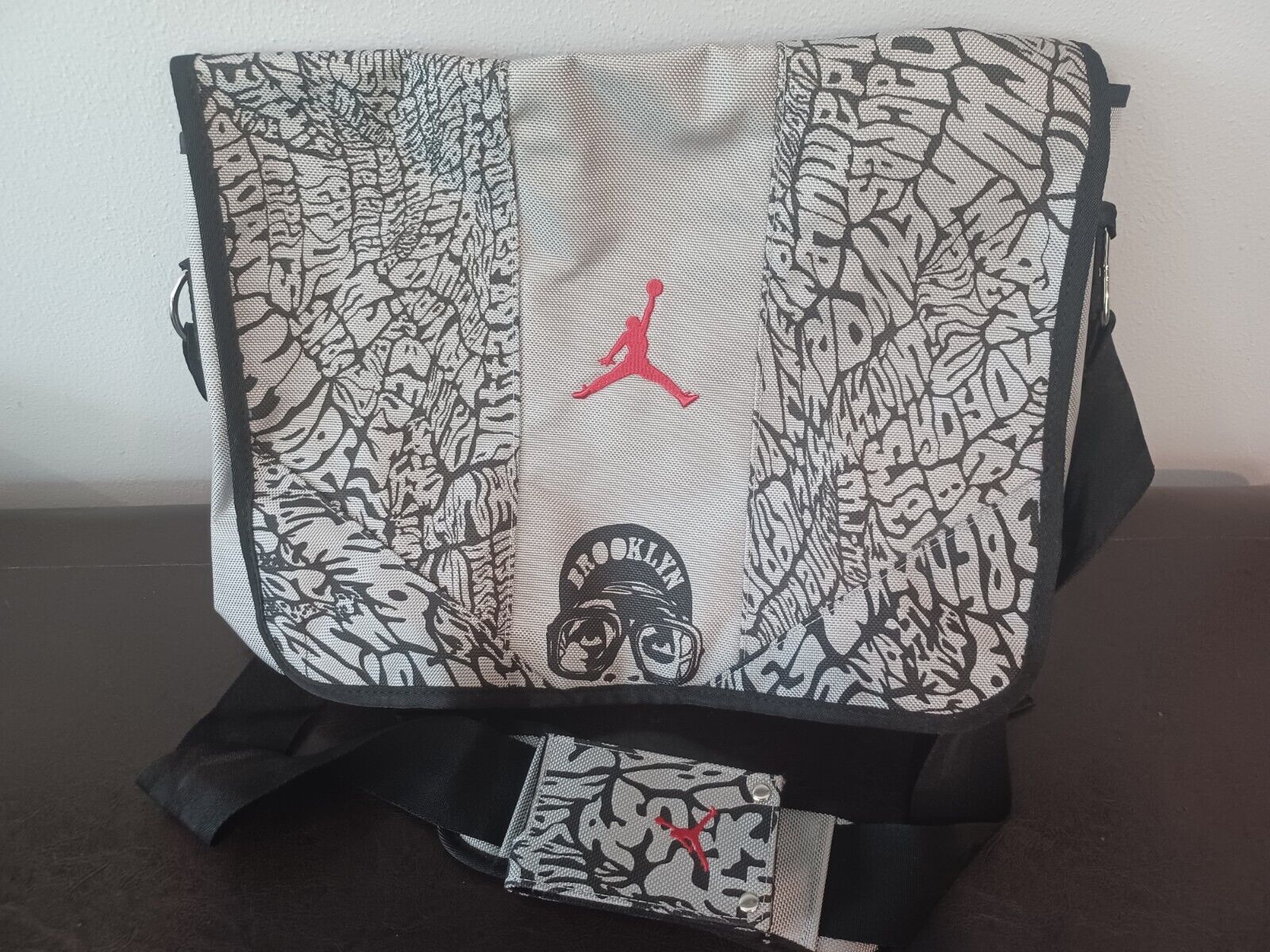 Nike Air Jordan 2006 Laptop Messenger Bag - Mars Blackmon Elephant Print 