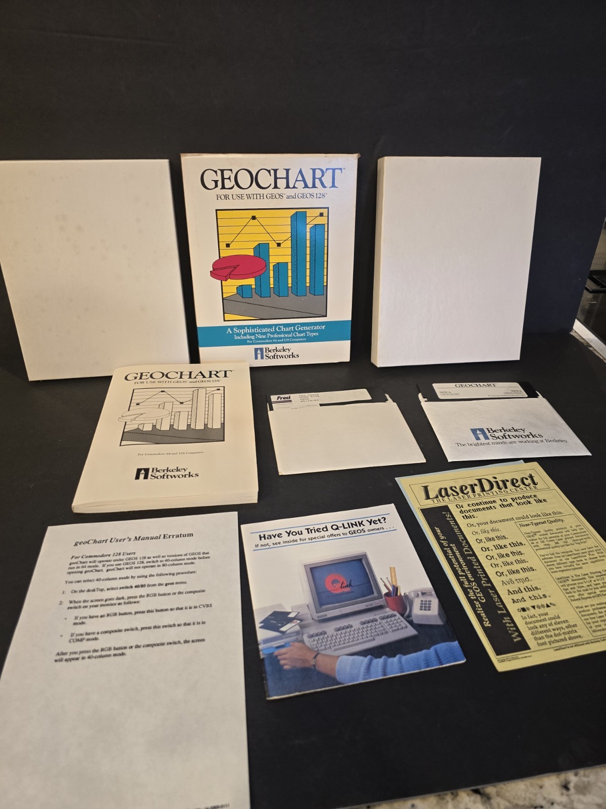 Vtg  Berkeley Softworks geoChart GEOS Commodore 64 128 C64 C128 Boxed #75