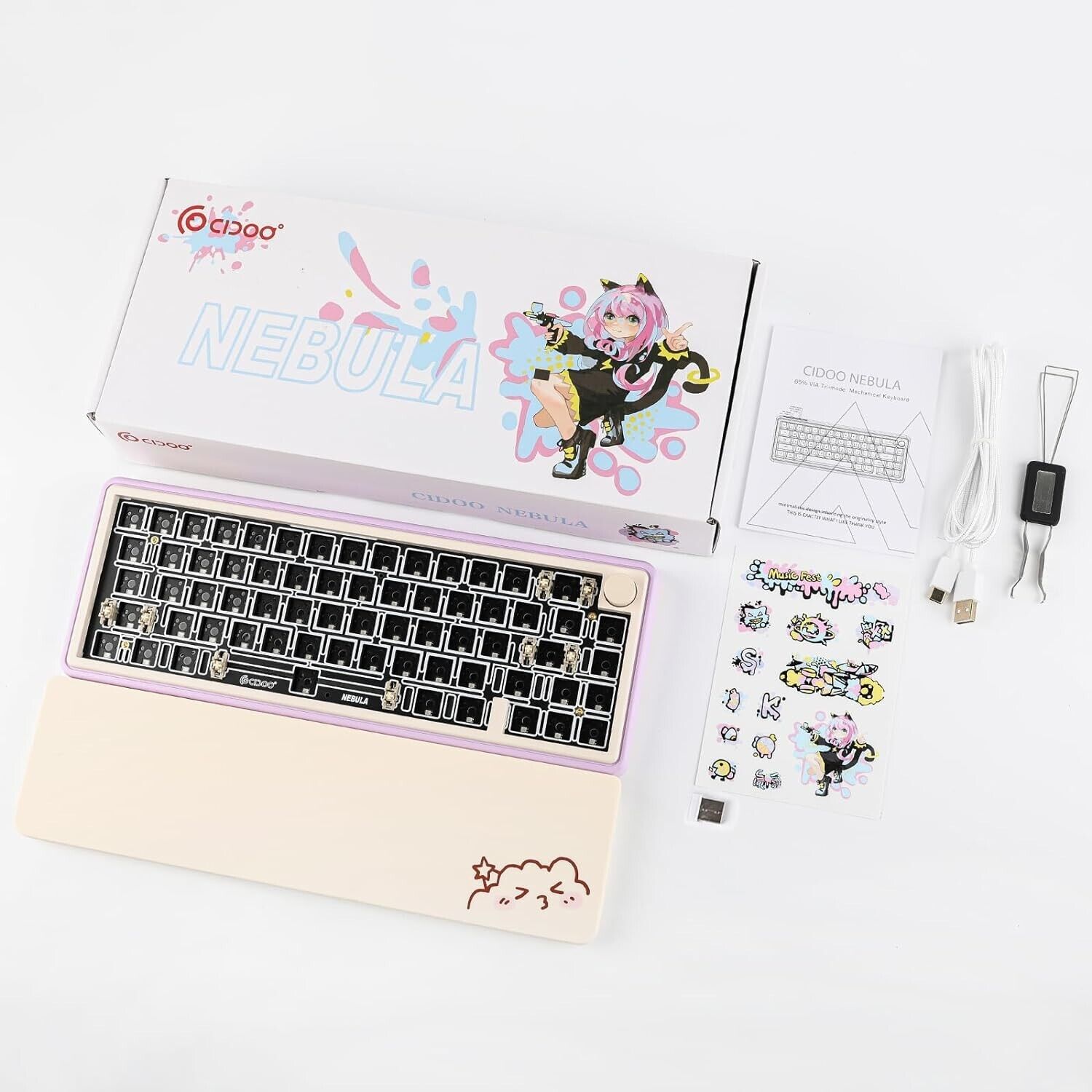 EPOMAKER CIDOO NEBULA 65% VIA-programmable Mechanical Keyboard DIY Kit