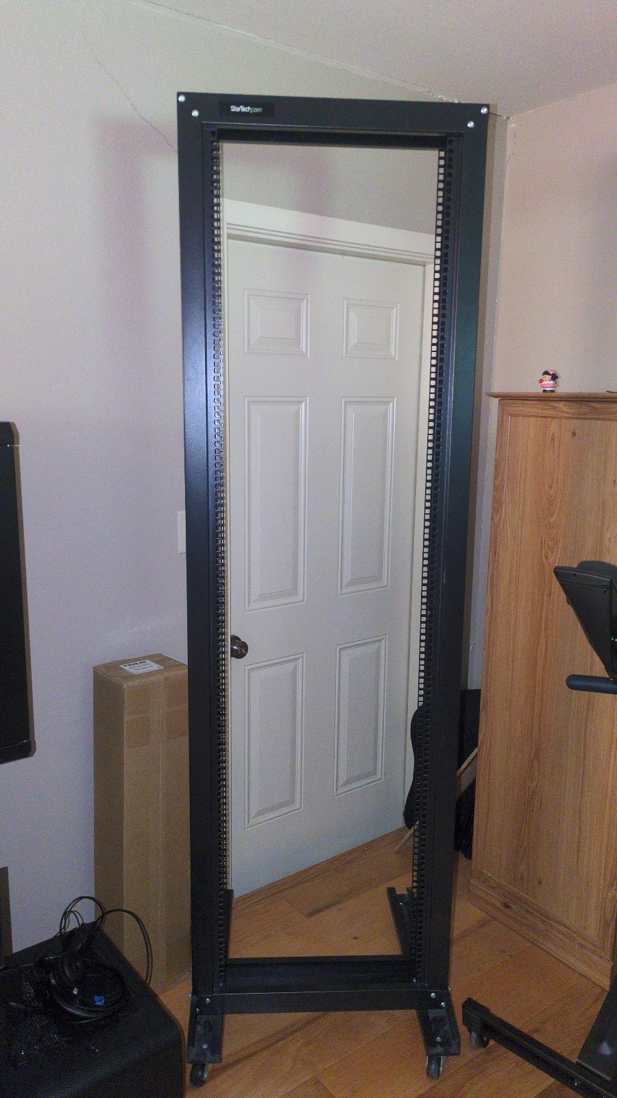 StarTech.com 42U 2 Post Open Frame Server/Audio Rack with Casters