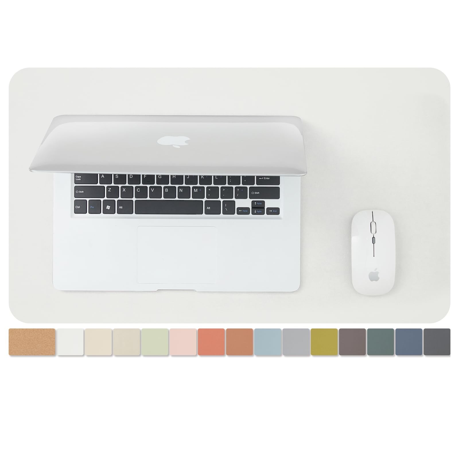 Cork Desk Mat Small Dual Sided Pad Office Home Organization White 23.6x13.8