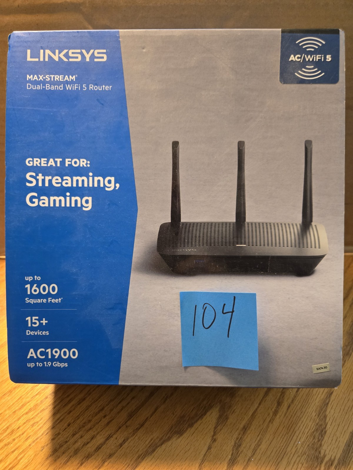 Linksys EA7430 Max-Stream Dual-Band AC1900 Wi-Fi 5 Router