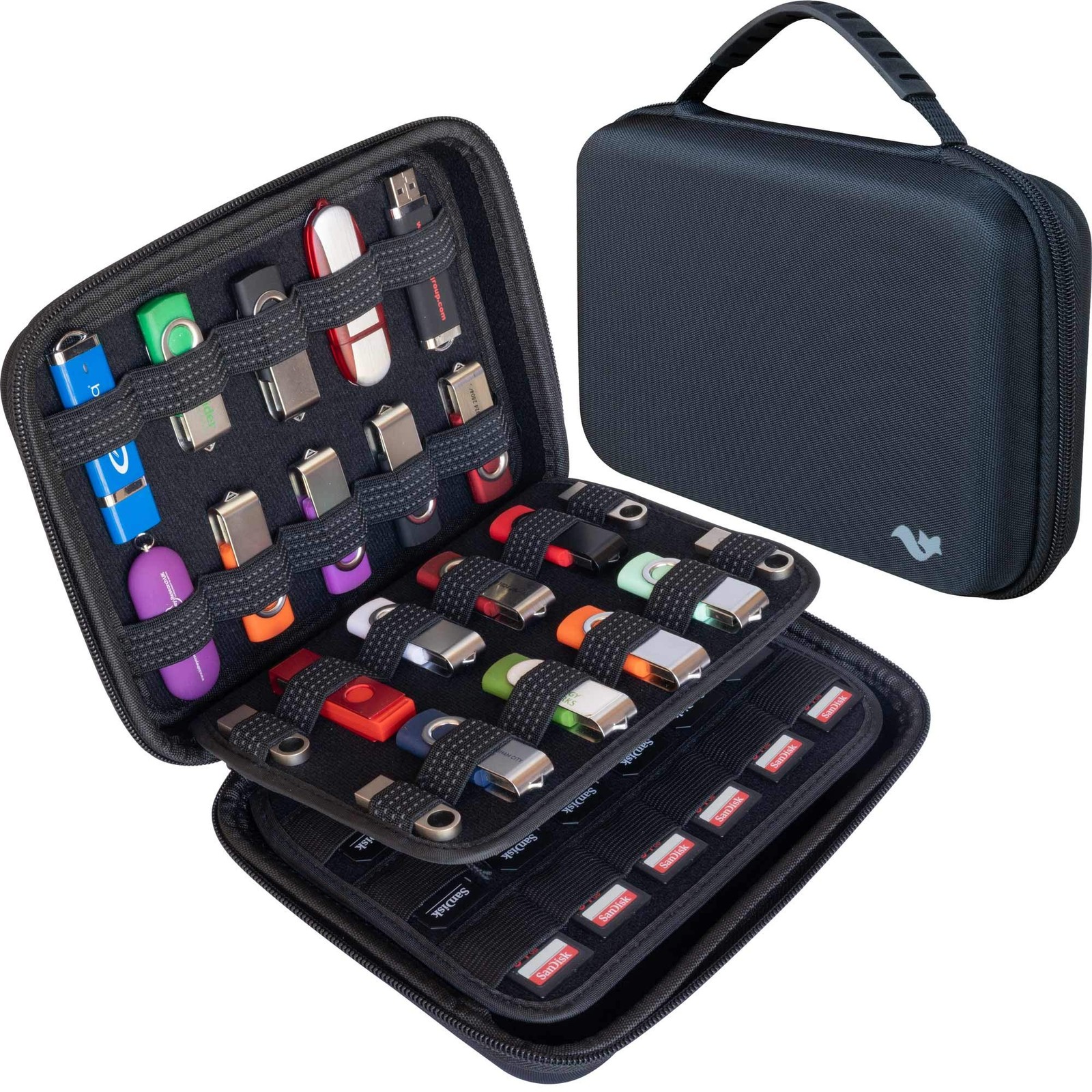 Large Capacity USB Thumb Flash Pen Drive Storage Holder/Memory Card SD SDXC S...