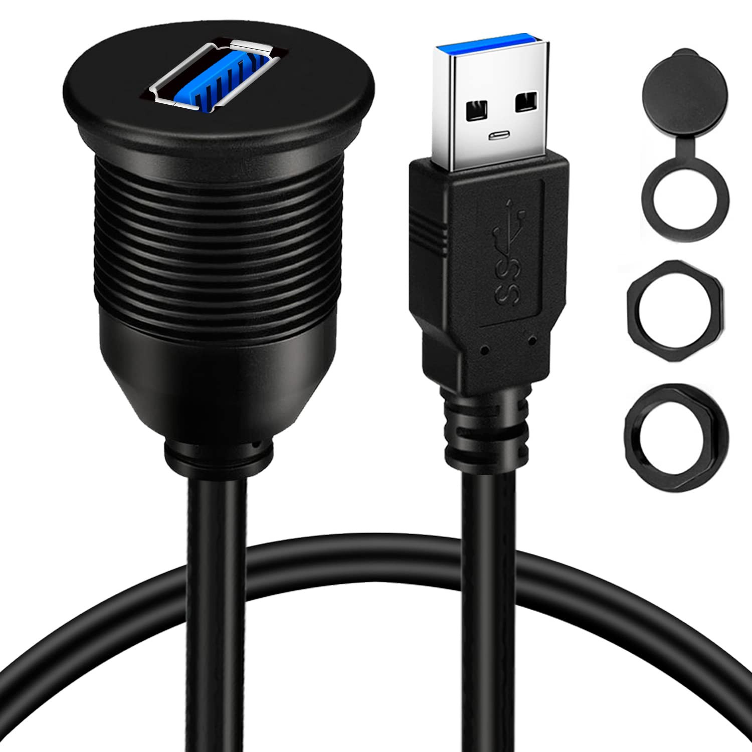 Cable De Extension Impermeable Montaje En Coche Para Panel De Tablero USB Macho