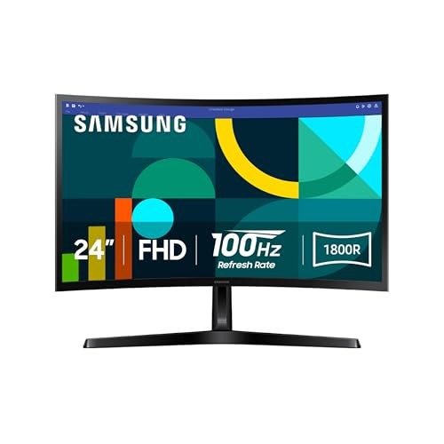 BLACK - SAMSUNG 24" ESSENTIAL S3 (S36GD) SERIES FHD Fhd1800r Computer Monitor