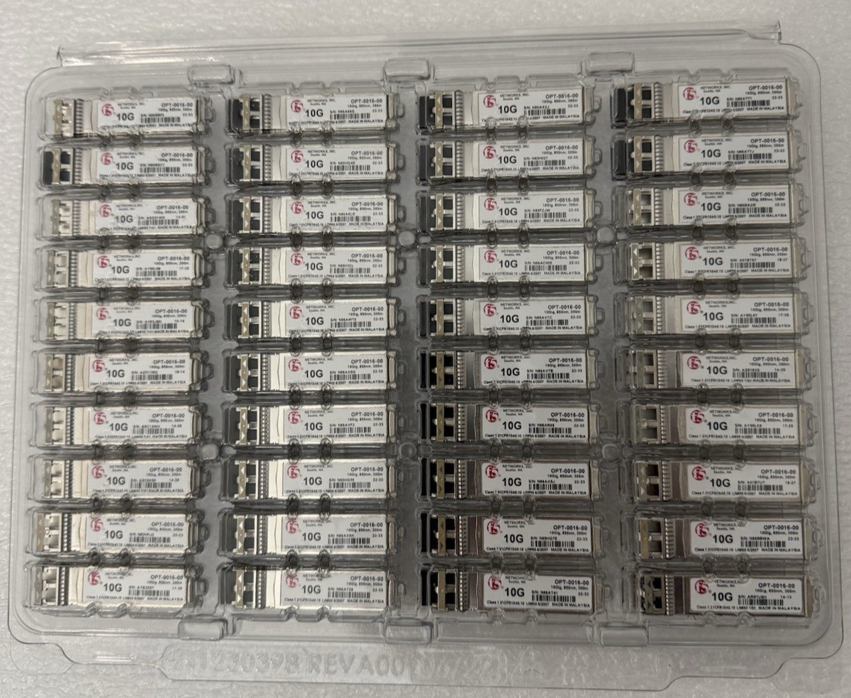 40x  F5 NETWORKS 10gbe OPT-0016-00 F5-UPG-SFP+-R 10GBASE/SR SFP transceiver