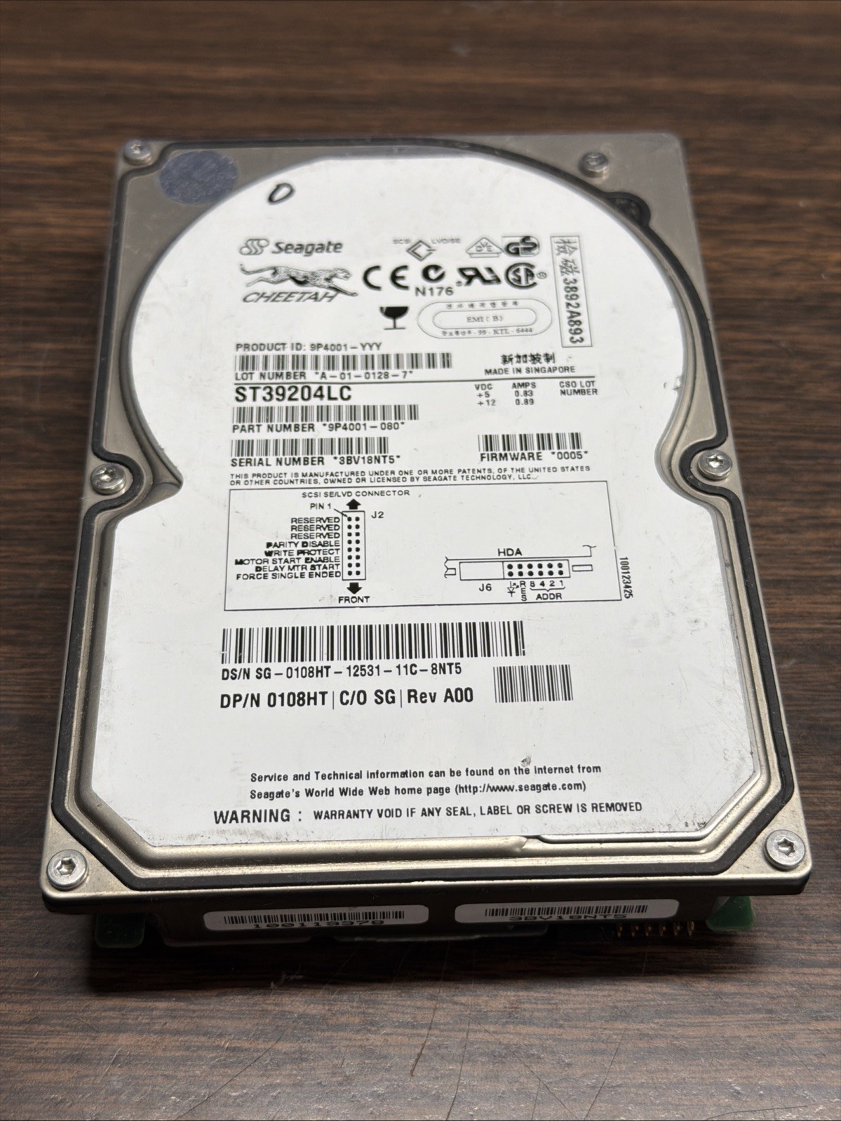 Seagate Cheetah ST39204LC 9.2GB 10K RPM 68-Pin SCSI Hard Drive 9P4001-080