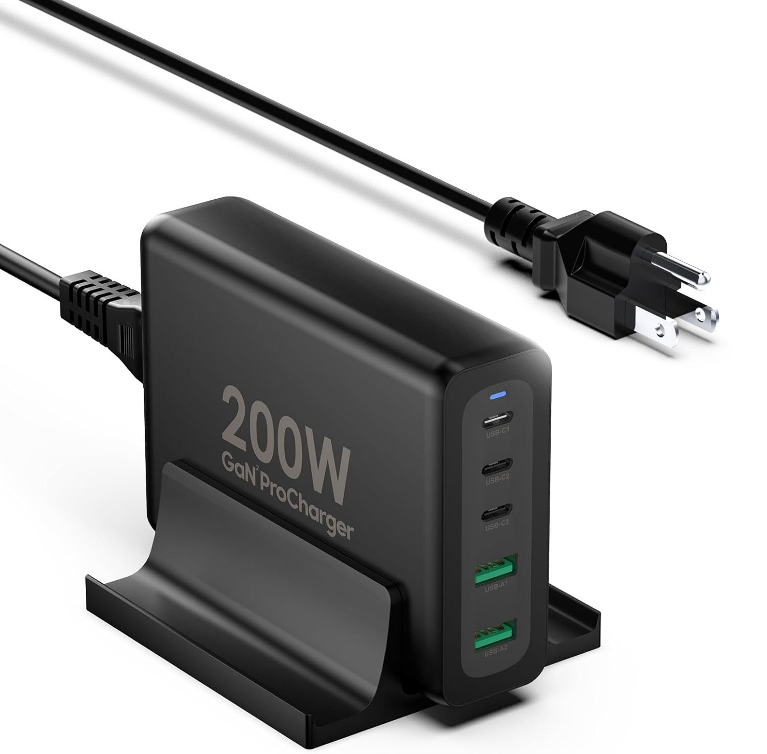 200W USB C Fast Charger 5-Port Charging for MacBook Pro/Air,Dell,Switch and more