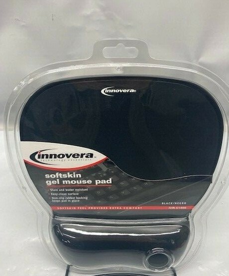 Innovera Softskin Gel Mouse Pad with Wrist Rest IVR-51450, Black- NEW/ SEALED