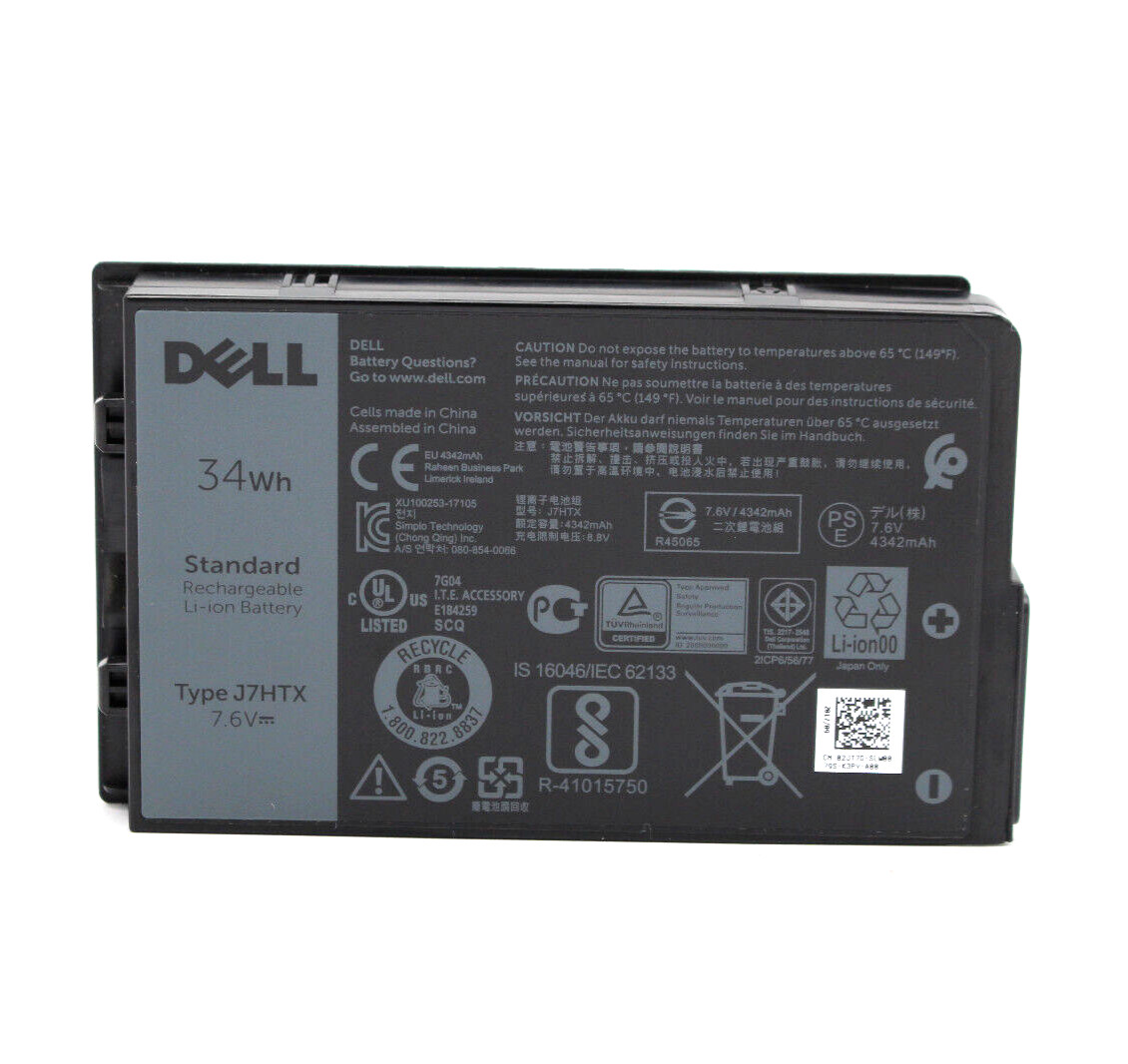 ORIGINAL DELL Battery for Latitude 7202 for Rugged Tablet J7HTX Used