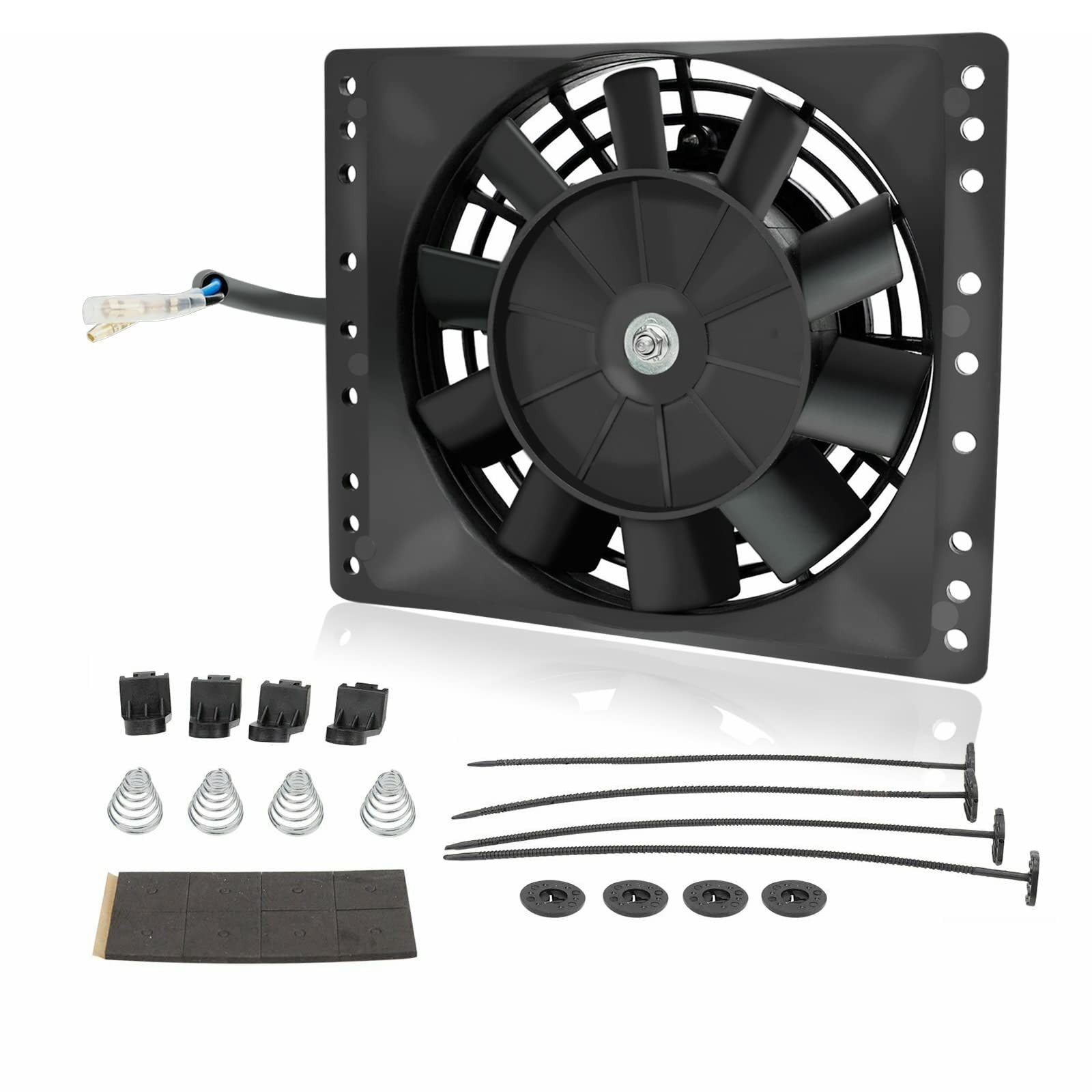 BLACKHORSE-RACING 6'' Inch Small Slim Push Pull Electric Cooling Fan 650CFM