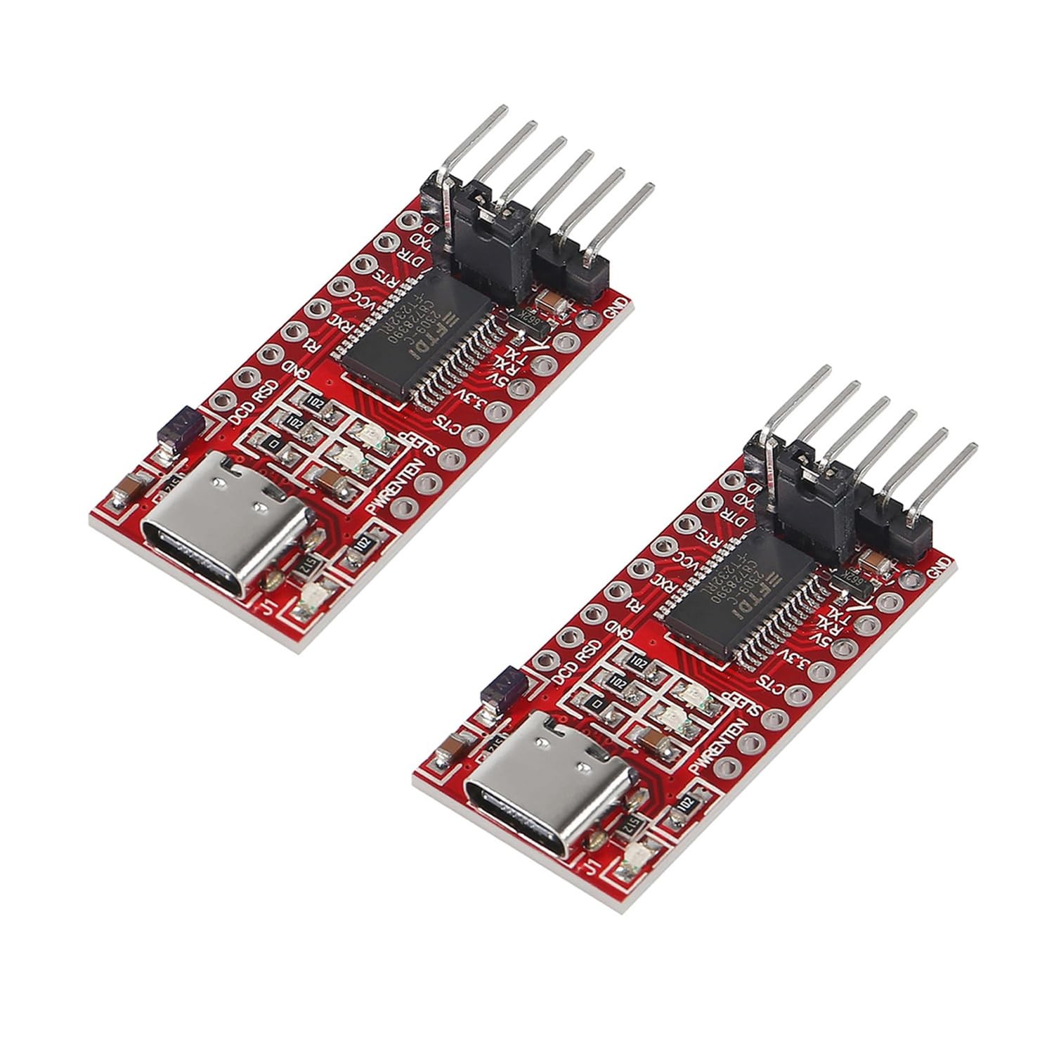 2PCS USB to TTL Serial Converter Adapter Type-C FT232RL Module 3.3V 5.5V FTDI Br