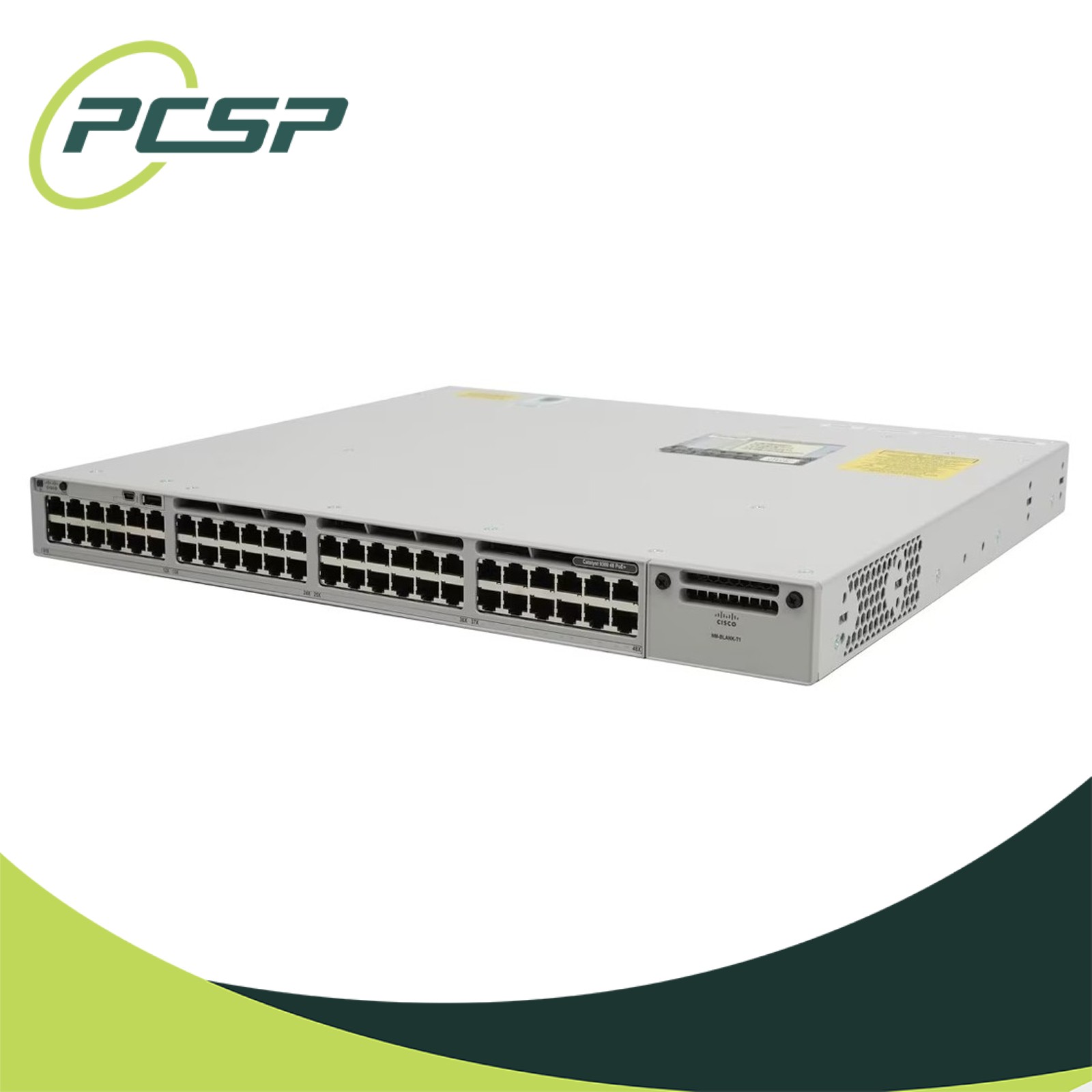 Cisco Catalyst C9300-48P-A 48 Port PoE+ 2x PWR-C1-715WAC-P Mod Blank 3x Fan