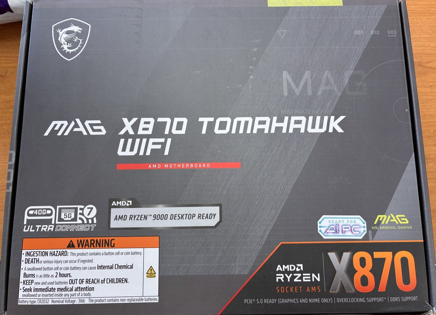 "READ" MSI MAG X870 TOMAHAWK WIFI AMD AM5 DDR5 USB4 PCIe 5.0 Motherboard