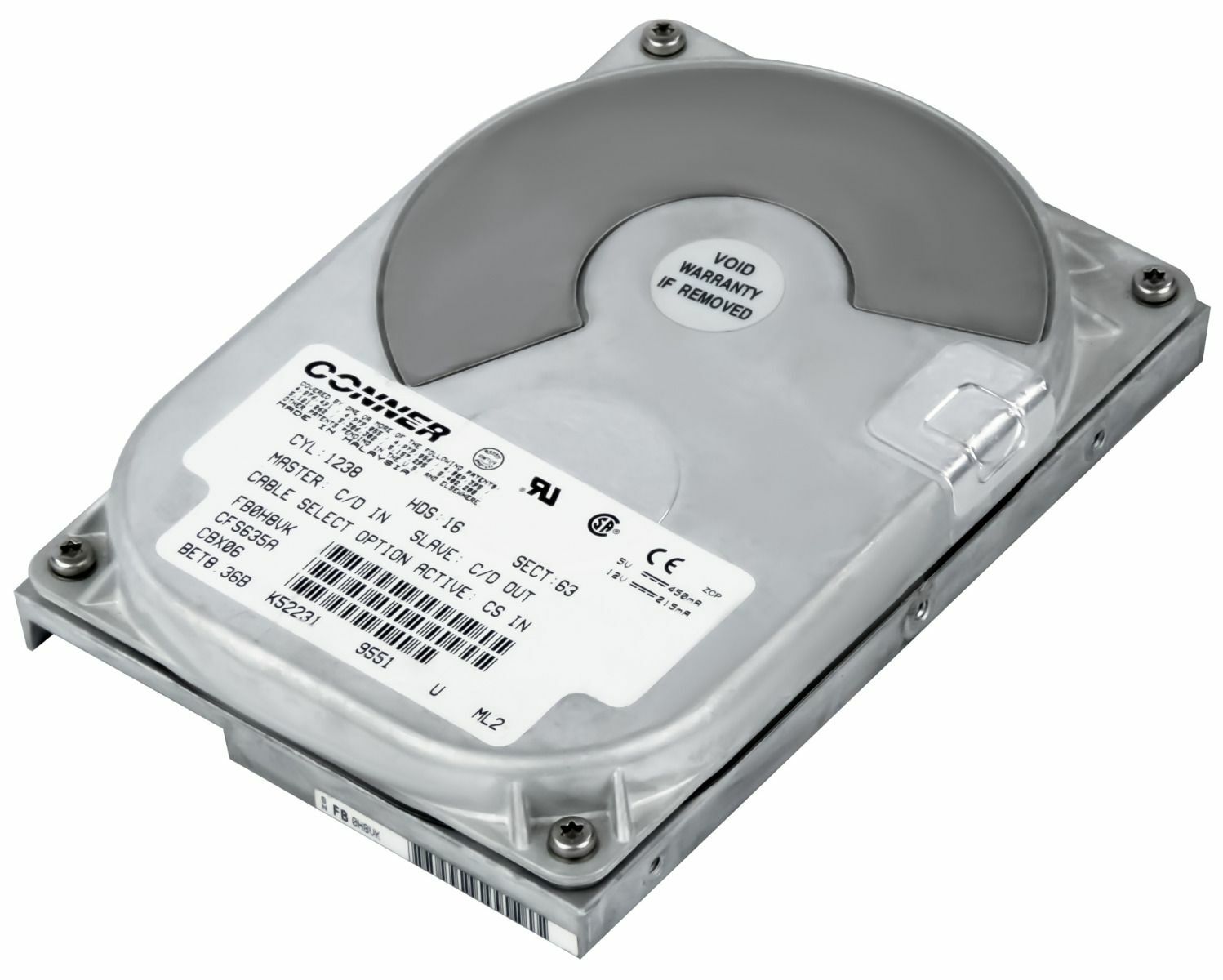 Conner CABO CFS635A 635MB 3.5in HDD 7200 RPM Hot Swap Temp Sensor IDE ATA