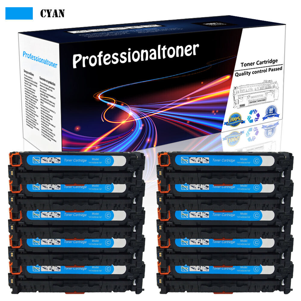 10 Pk CC531A Cyan Toner For HP 304A Color LaserJet CM2320FXI MFP CP2025X CP2020