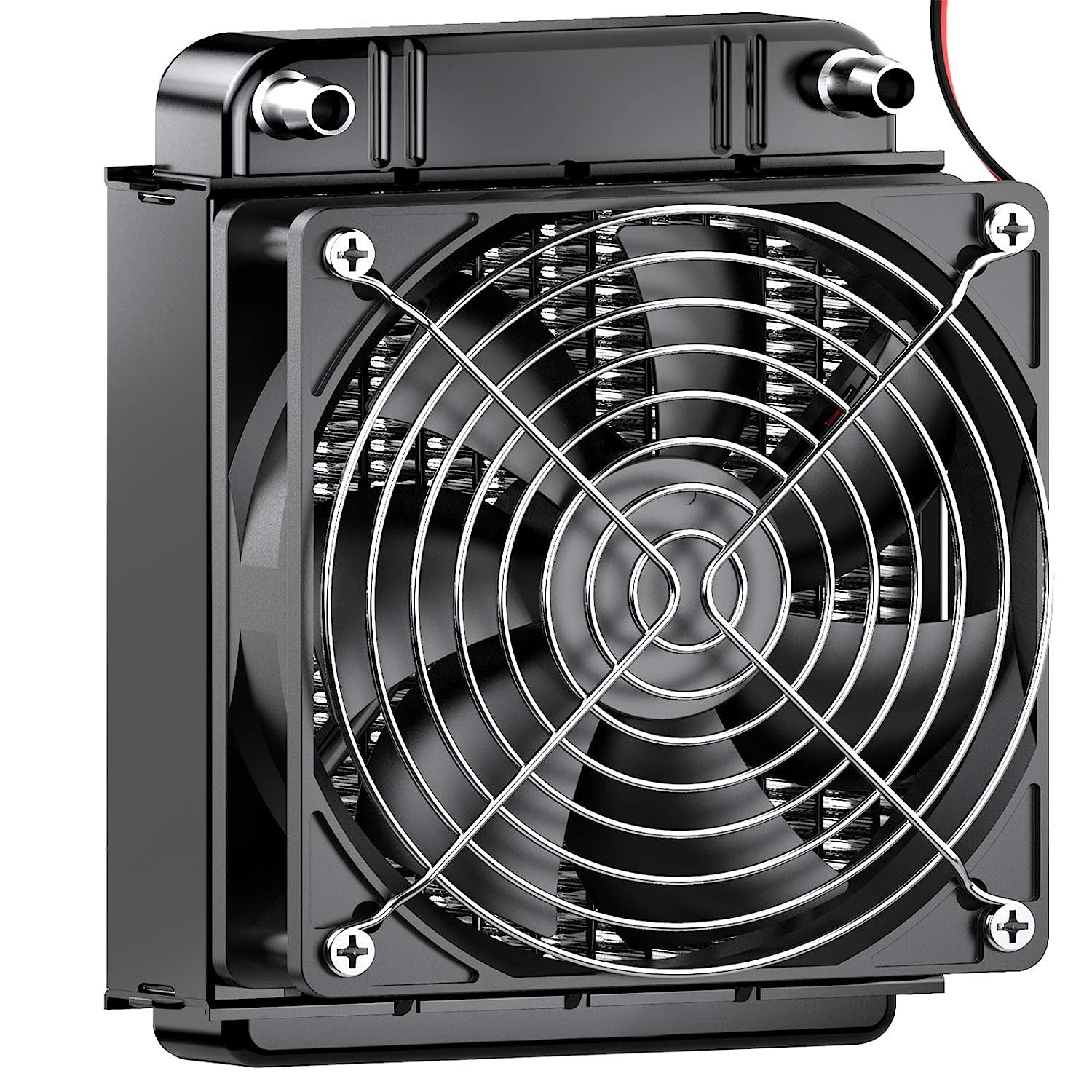 Clyxgs Water Cooling Radiator, 8 Pipe Aluminum Heat Exchanger Radiator with Fan