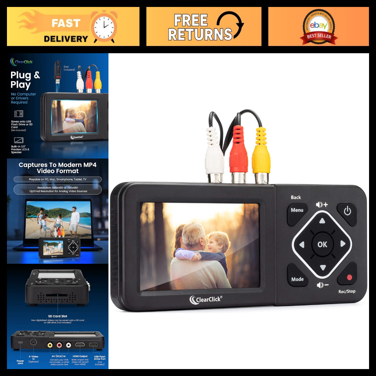 Video to Digital Converter 2.0 - Capture VCR, VHS, Hi8, DVD & Gaming Systems