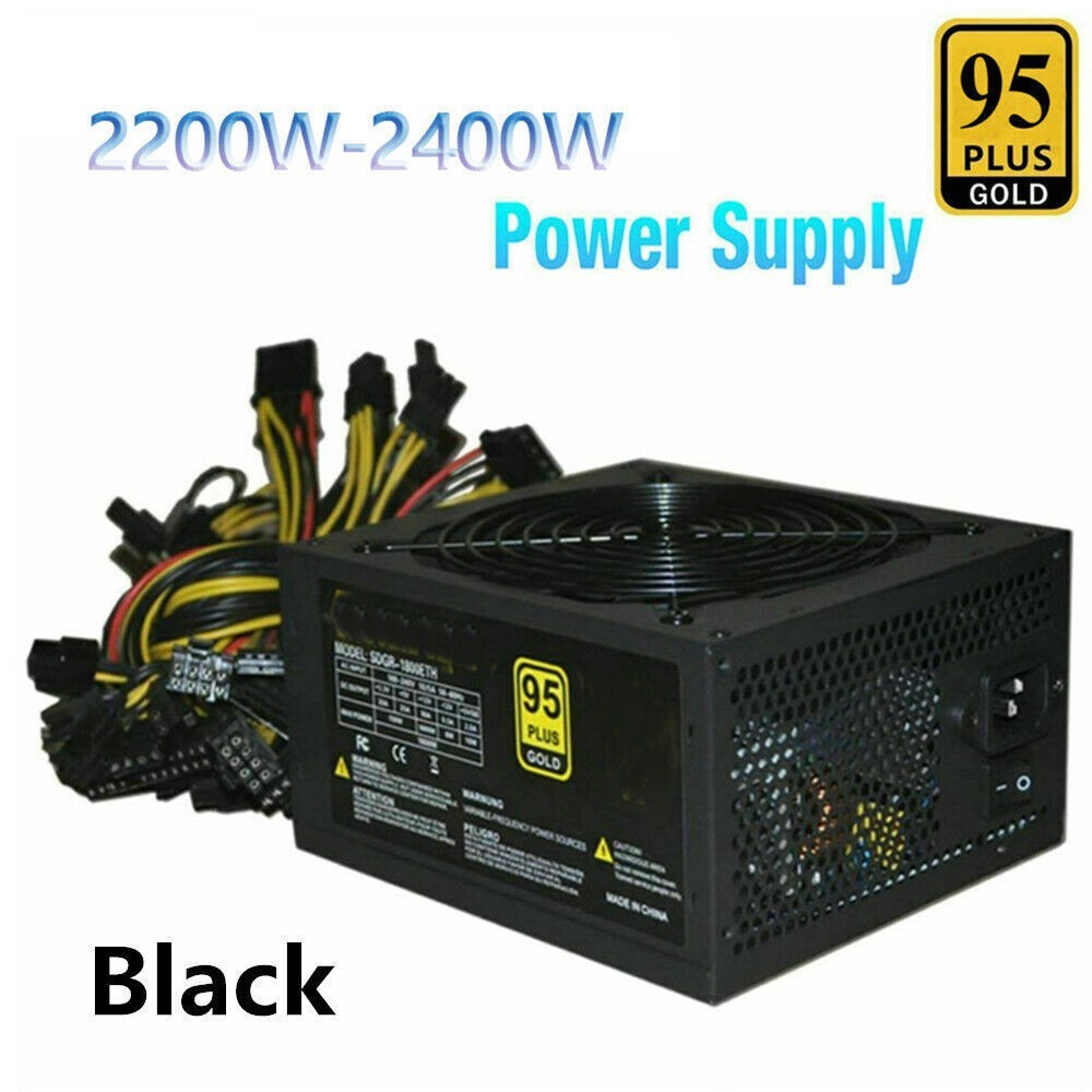 2400W ATX For   Miner  Mining Power Supply PC 8 Graphics Cards