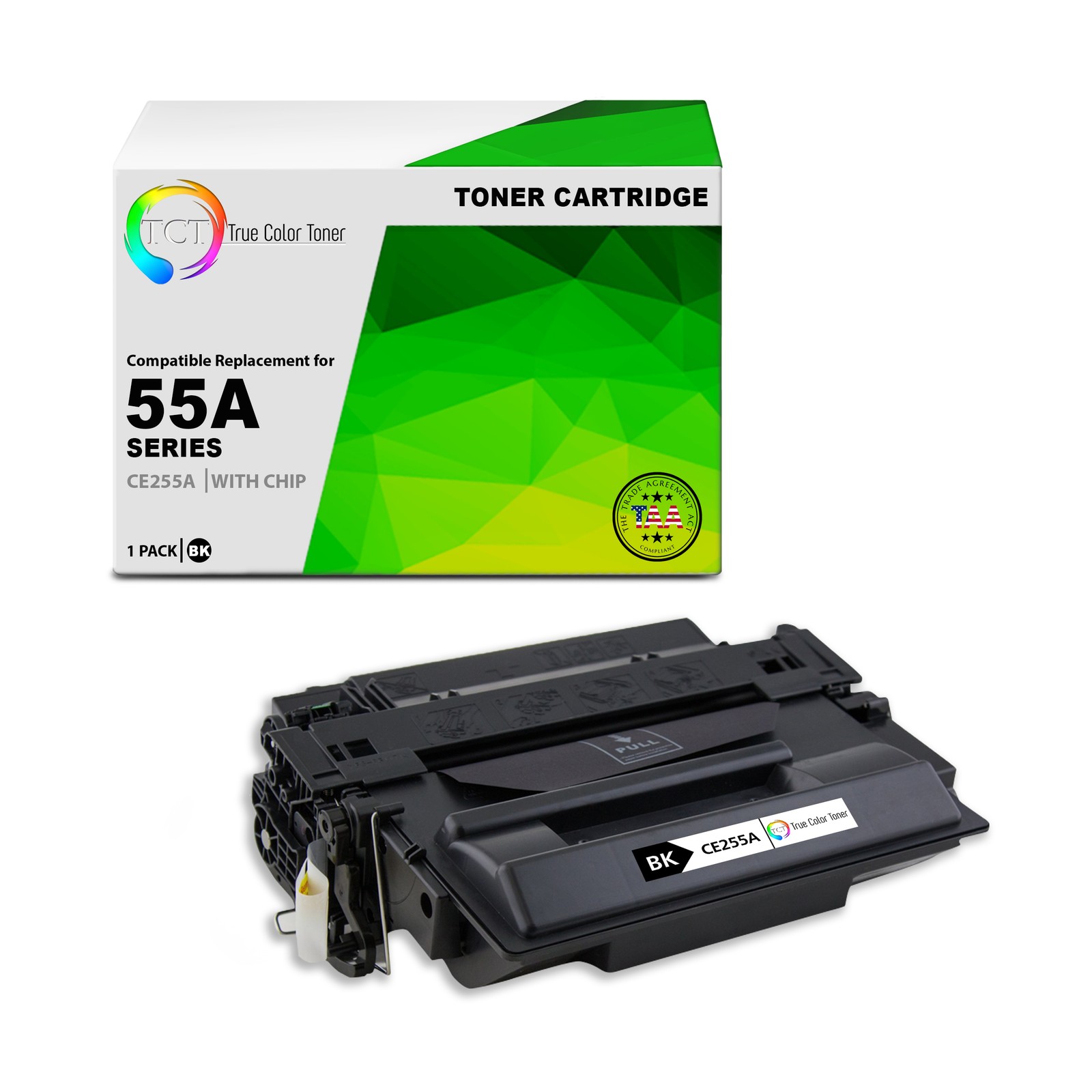 TCT CE255A TAA Compliant Toner Cartridge Replacement for HP CE255A - 55A