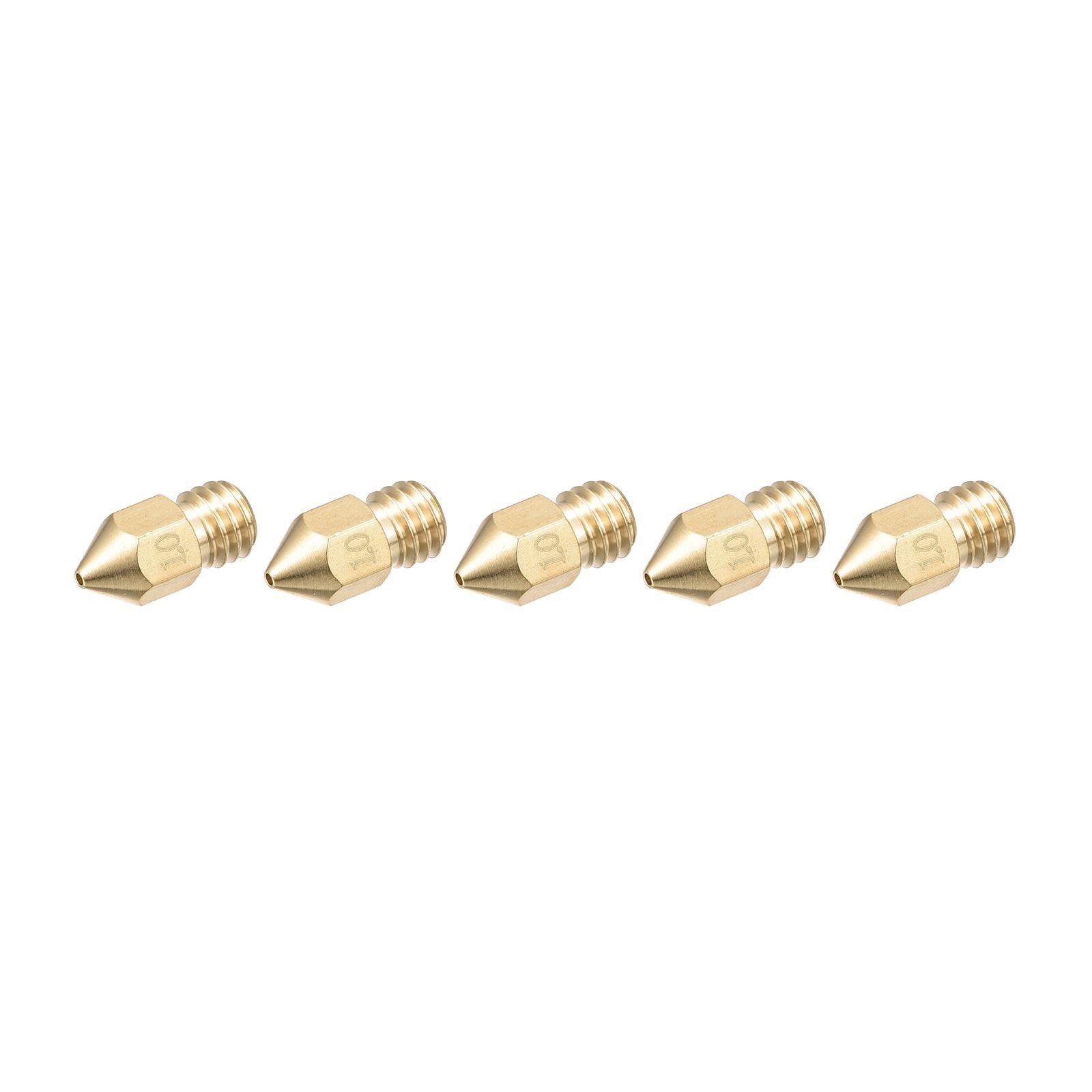 5Pcs M6x1mm 3D Printer Nozzle Brass Nozzles Extruder for MK8 3D Printer
