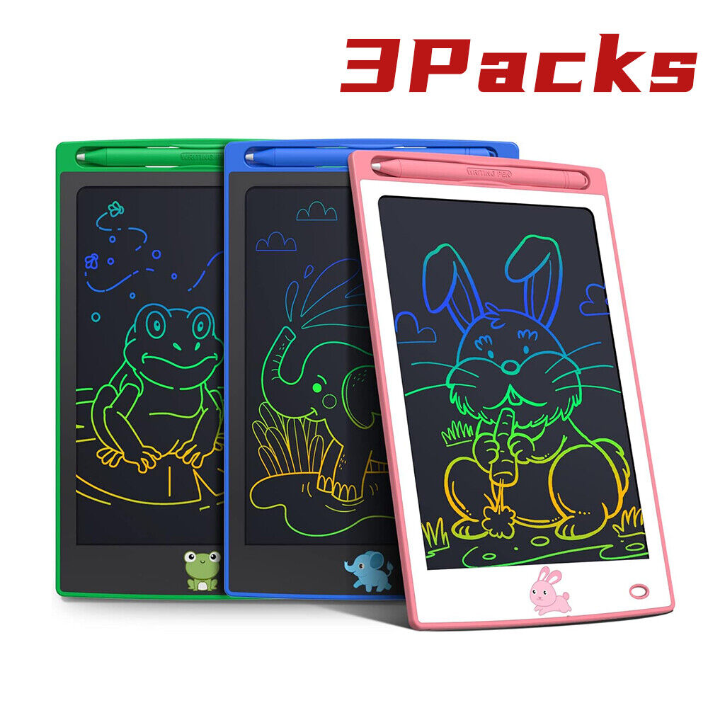 3 Packs LCD Writing Tablets Doodle Board Drawing Pad Gift for Kids Erasable