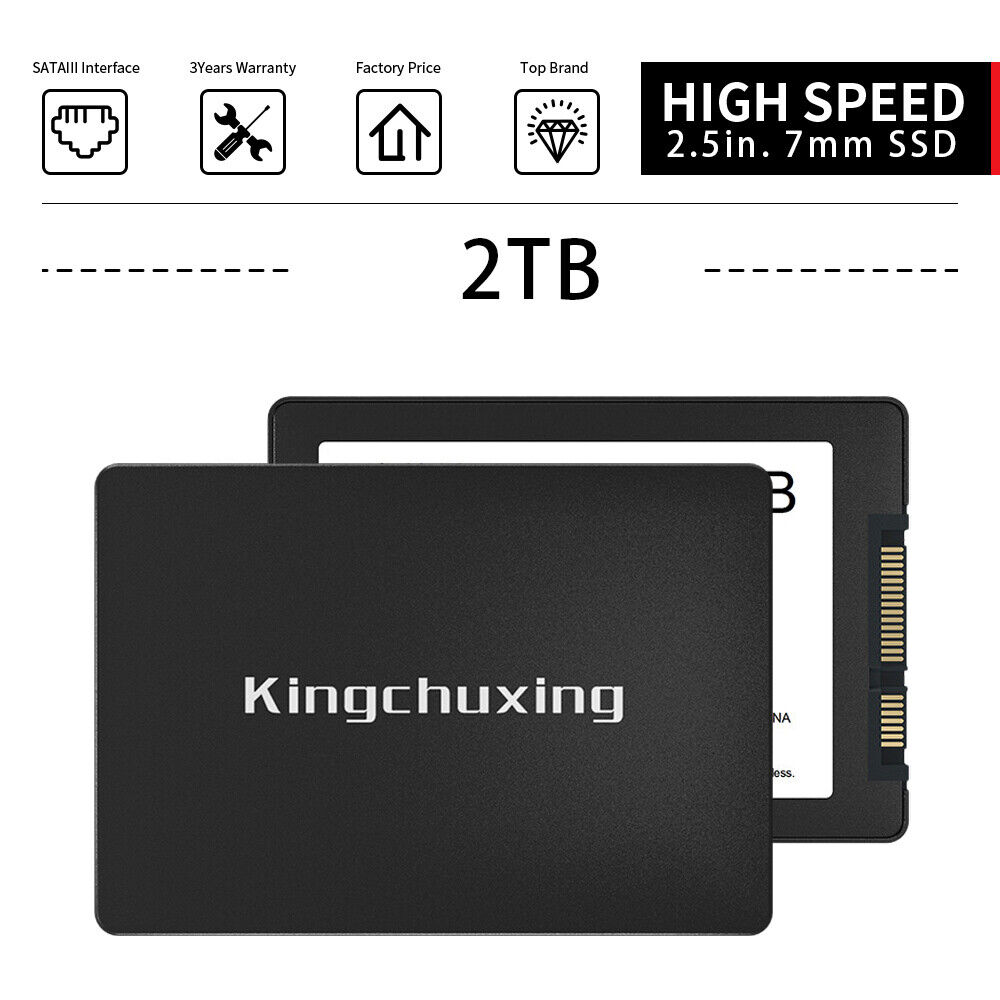 Kingchuxing 2TB SSD 2.5'' SATA III 6Gb/s Internal Solid State Drive 520MB/s PC