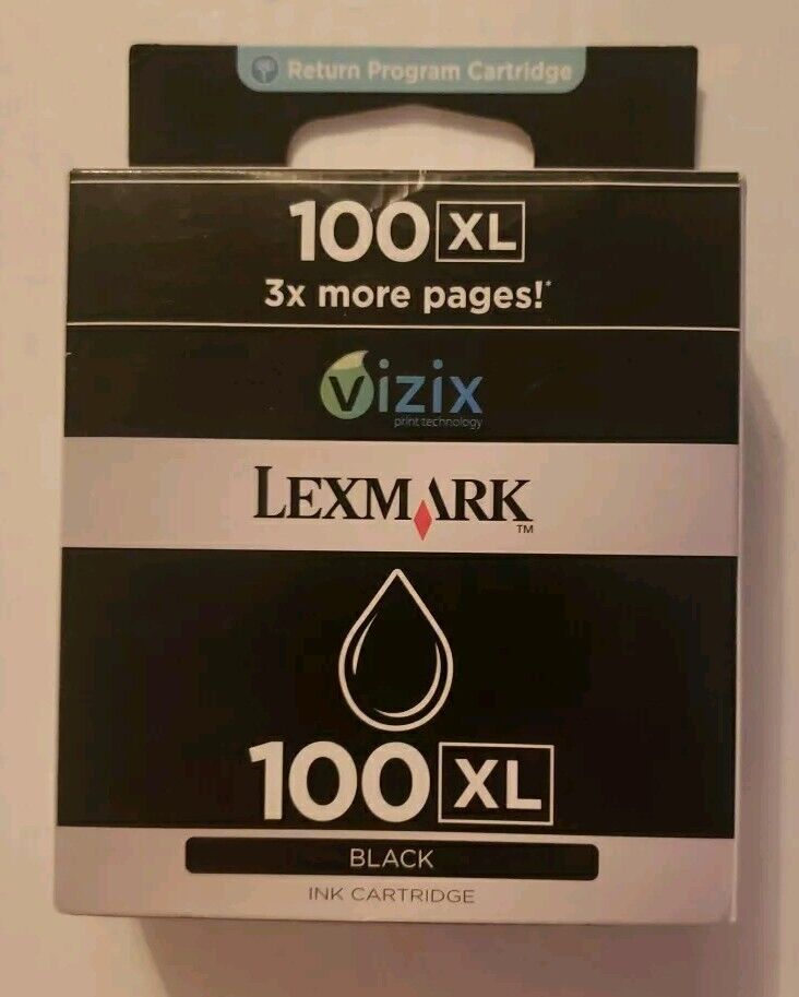 Genuine OEM Lexmark 100 XL Black/Noire Ink Cartridge - New/Sealed