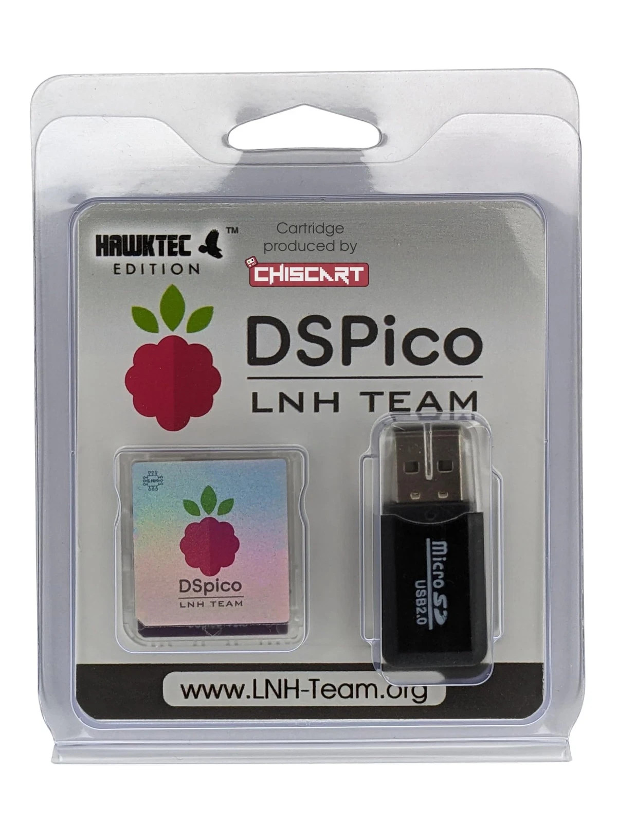 HawkTec DSPico Flash Cart Adapter Card Compatible w/NDS DS DSi Transparent