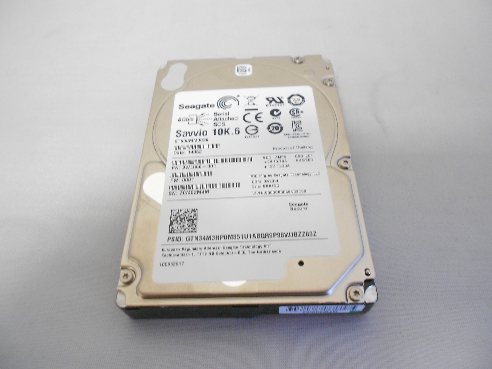 Seagate ST600MM0026 SED 600GB 10K 2.5" SAS Hard Drive Server Fits Dell / HP