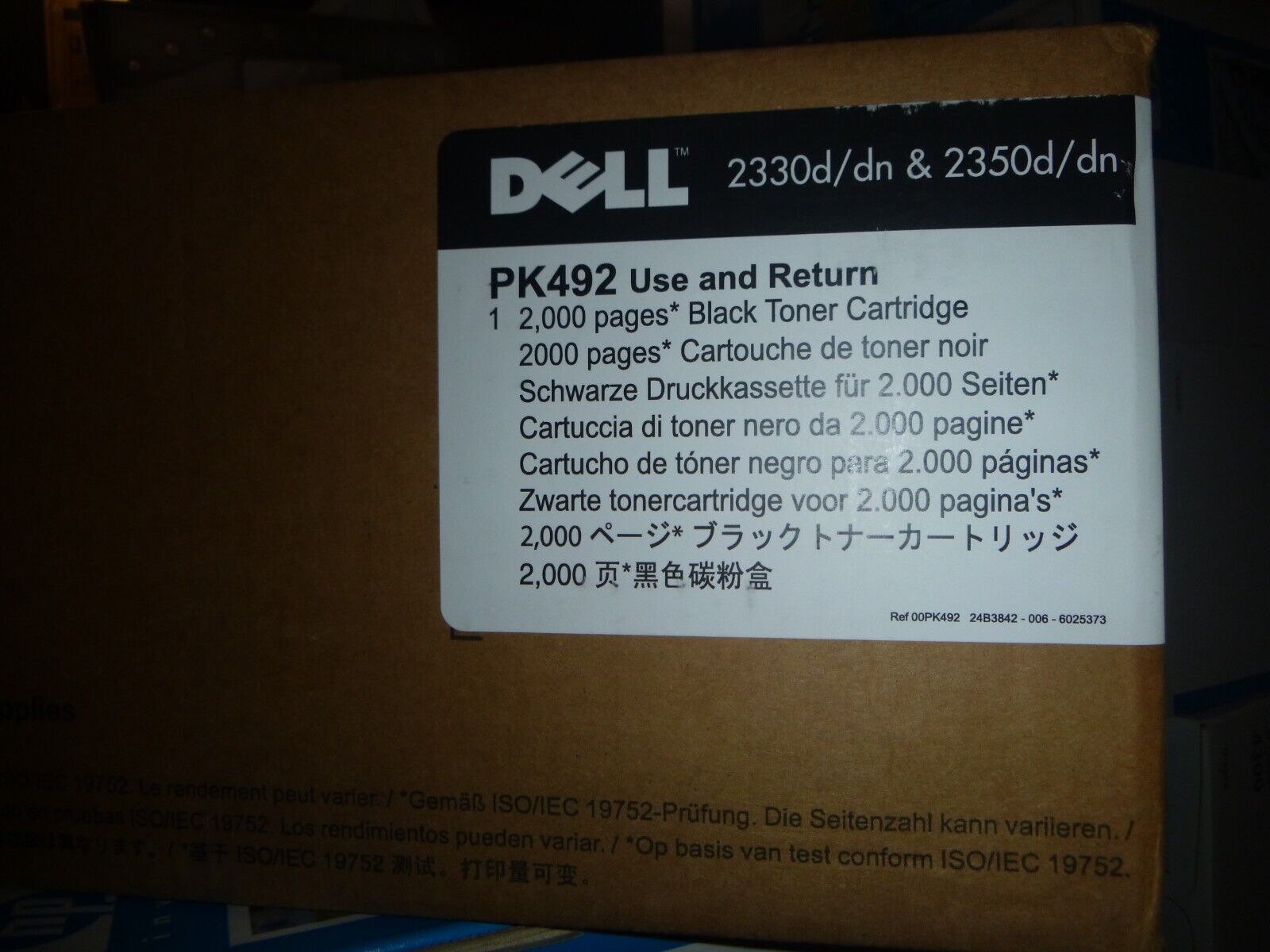 New Dell PK492 Black Toner Cartridge For 2330d/dn, 2350d/dn
