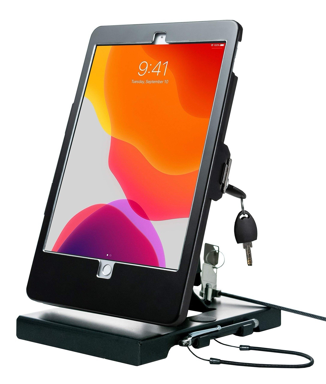 CTA Digital Flat Folding Security Stand For iPad 10.2 Air 3 Pro 10.5 Black