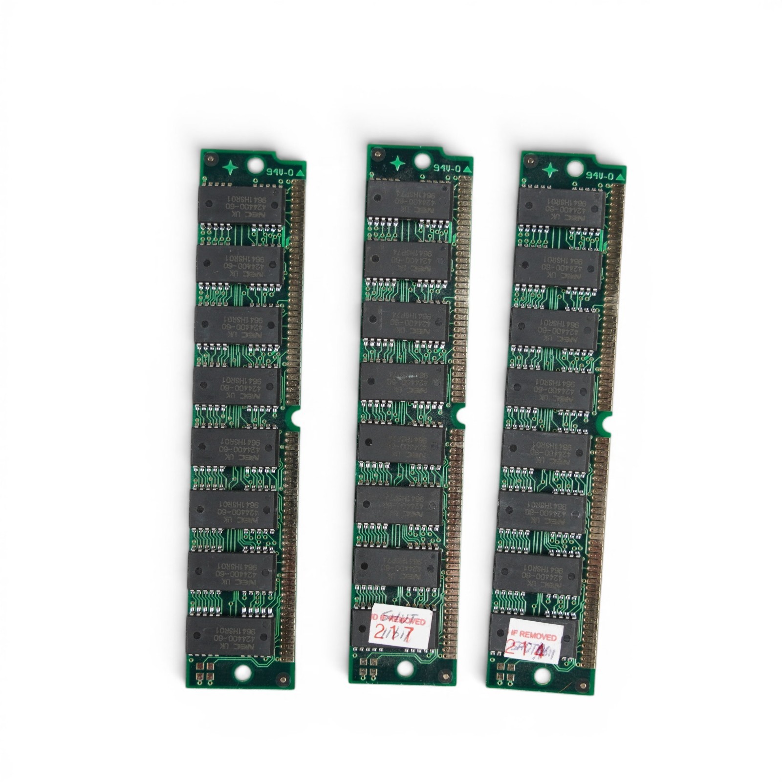 Lot of 3 Vintage NEC 8MB 72-Pin SIMM RAM Memory 424400-60 24MB Total