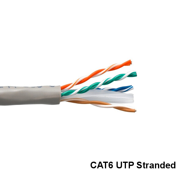 Kentek Gray 1000ft Cat6 UTP Stranded Ethernet Bulk Cable 24AWG 550MHz Gigabit