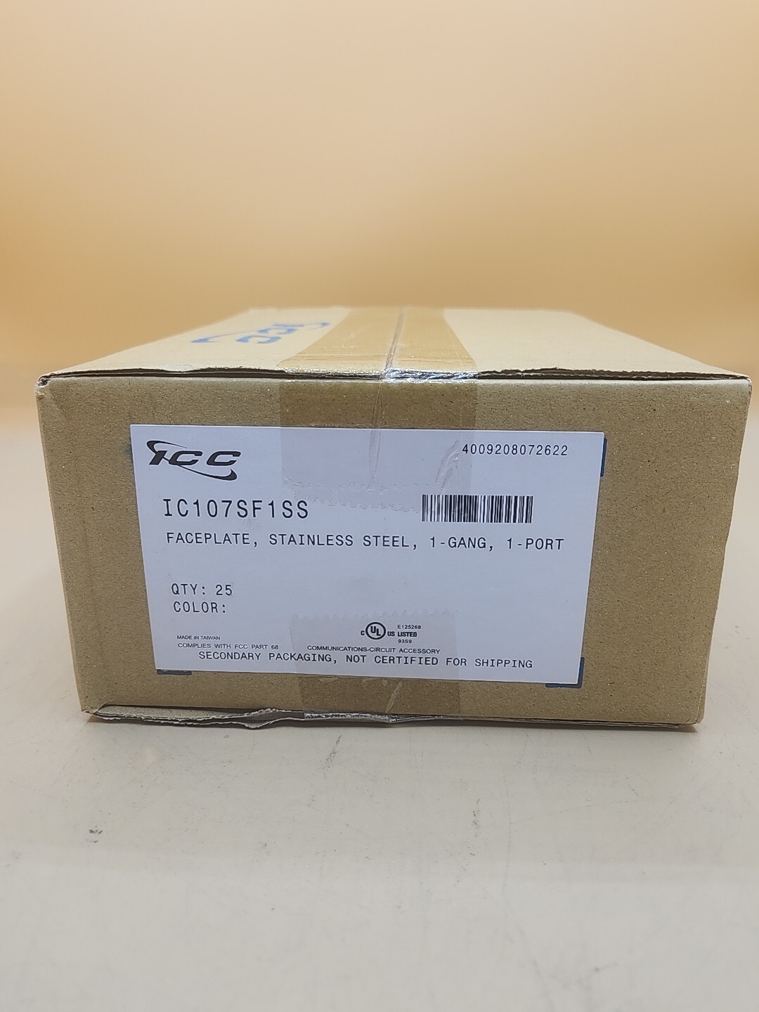 ICC 1 Gang 1 Port Stainless Steel Face Plate IC107SF1SS 2 Pack New